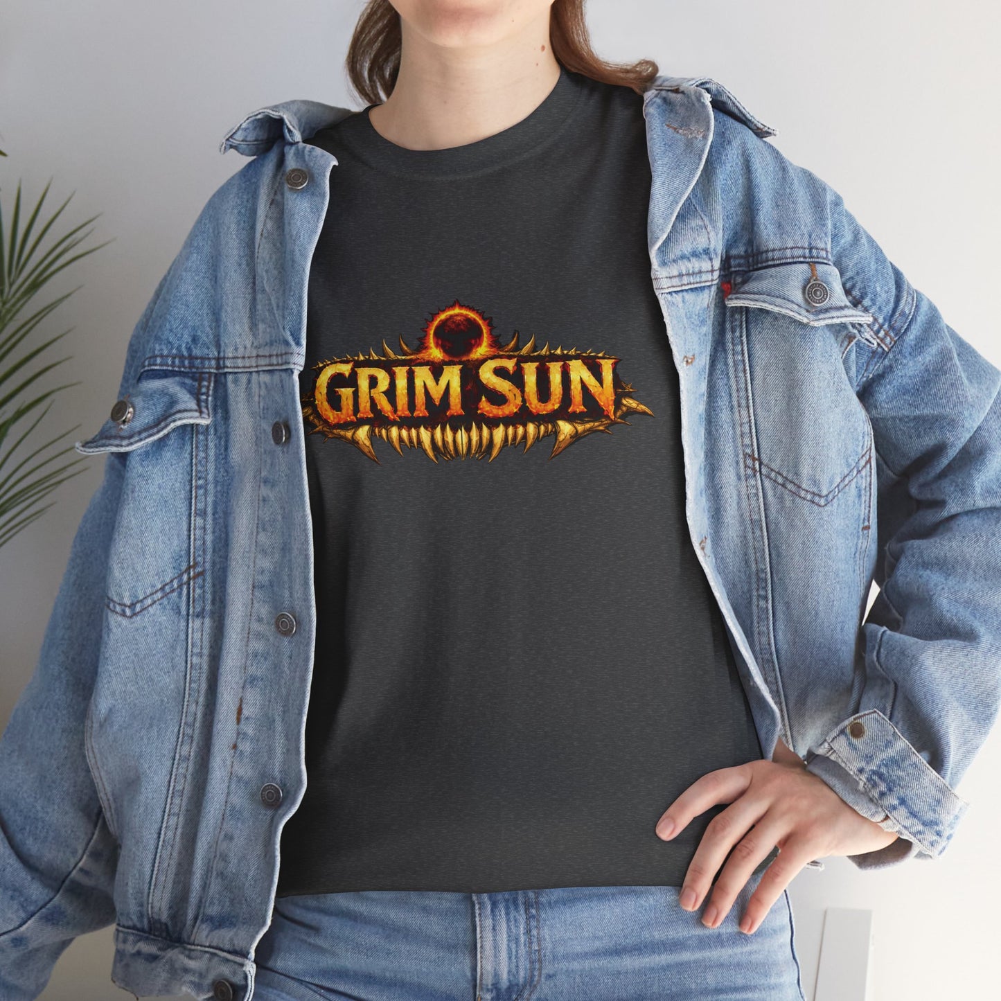 Unisex Heavy Cotton Tee - GRIM SUN LOGO